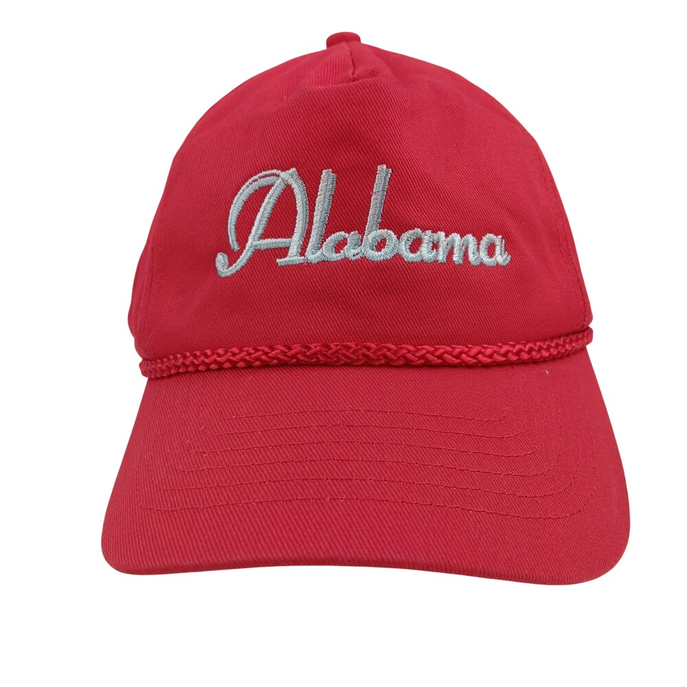 Alabama KC Hat Cap Snap Back One Size Red Rope Script Baseball Mens College